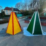 Neu gestaltetet Tipis nach der Spielplatzaktion